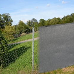 Tieniaca sieť na plot tmavo šedá, čierne pretkaná 1,8x20 m, tienivosť 100%