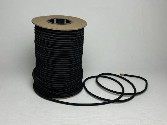 Pružné lano priemer 8 mm, čierne, dĺžka 9,28 metra